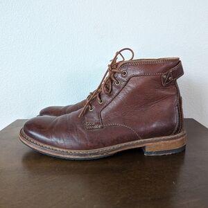Clarks Men's Smart Clarkdale Bud Brown Mahogany Leather Boots Size 9